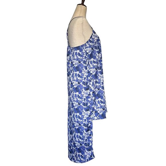 Topshop Floral Hi-Low Slip Dress Sz 6 Blue Boho Chic Y2K Coastal Racerback Beach - Picture 7 of 13